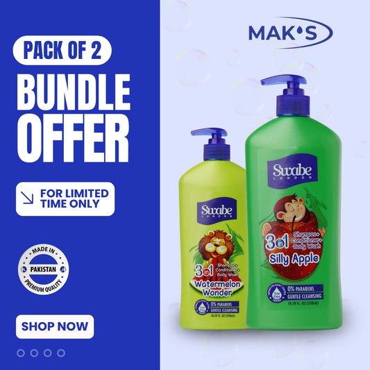 Swabe Kids by Mak’s Watermelon & Apple 3-in-1 Bundle 550ml ×2