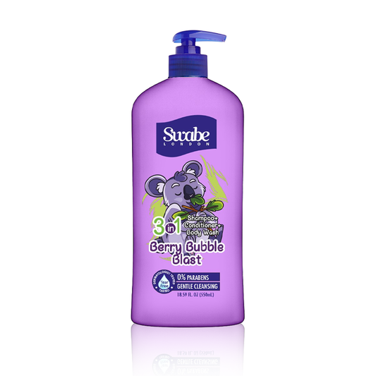 Swabe Kids by Mak's Berry Bubble Blast 3-in-1 Shampoo, Conditioner and Body Wash 550ml