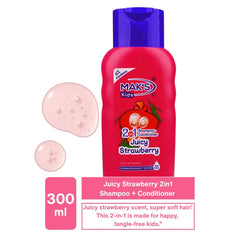 Mak’s Kids Juicy Strawberry 2-in-1 Shampoo + Conditioner 300ml