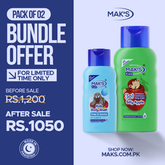 MAK’S Kids Apple 3-in-1 & Gentle Body Wash Bundle 300ml ×2