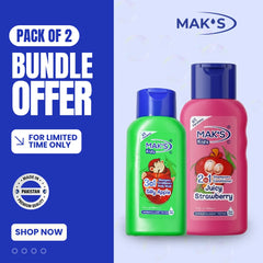 MAK’S Kids Strawberry 2-in-1 & Apple 3-in-1 Bundle 300ml ×2