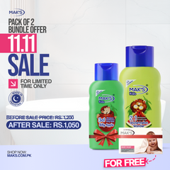 Mak’s 2-in-1 Shampoo Watermelon & Apple 3-in-1 300ml ×2 (Free White baby Soap)
