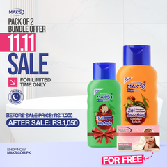 Mak’s 2-in-1 Shampoo Coconut& Apple 3-in-1 300ml ×2 (Free Pink baby Soap)