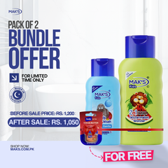 MAK’S Kids Watermelon 2-in-1 & Gentle Body Wash300ml ×2 + FREE Lip Balm (Cocoa Butter)