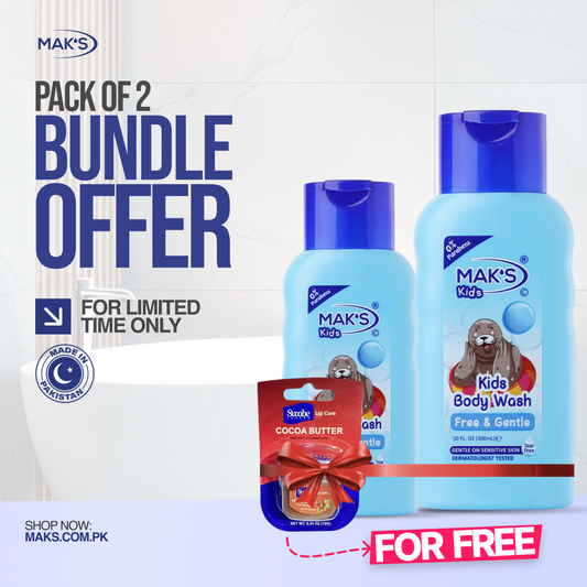 Mak’s Free Gentle Bodywash Bundle ×2 + Free Lip Balm (Cocoa)