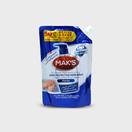 MAK’s Sulphate Free Anti Bacterial Handwash - Alaska (Pouch) 600ml