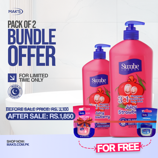 Swabe Strawberry 3-in-1 Bundle ×2 + FREE Lip Balm (Rosy Lips & Original )