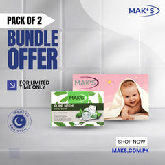 MAK’S Pure Transparent Neem Cool Soap & Pink Baby Soap Bundle ×2