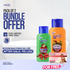 Mak’s 2-in-1 Shampoo Coconut & Apple 3-in-1 300ml ×2 (Free Pink baby Soap)