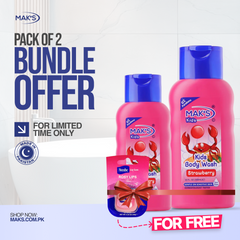 Mak’s Strawberry Bodywash Bundle ×2 + Free Lip Balm (Rosy Lips)