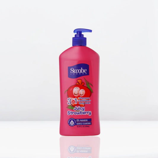 Swabe Kids by Mak's Juicy Strawberry 3-in-1 Shampoo, Conditioner, and Body Wash 550ml