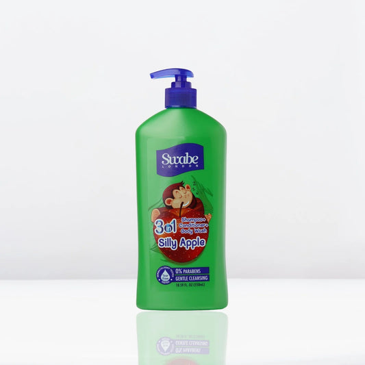 Swabe Kids by Mak's Silly Apple 3-in-1 Shampoo, Conditioner, and Body Wash