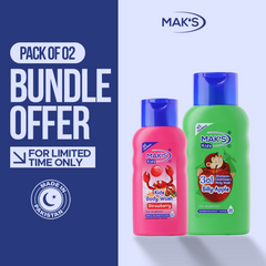 MAK’S Kids Apple 3-in-1 & Strawberry Body Wash Bundle 300ml ×2
