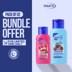MAK’S Kids Gentle Body Wash & Strawberry Body Wash Bundle 300ml ×2