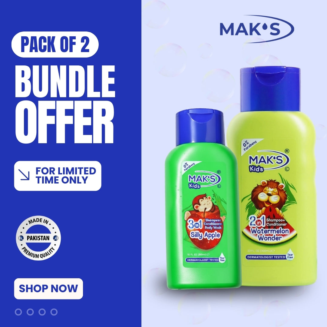 MAK’S Kids Watermelon 2-in-1 & Apple 3-in-1 Bundle 300ml ×2