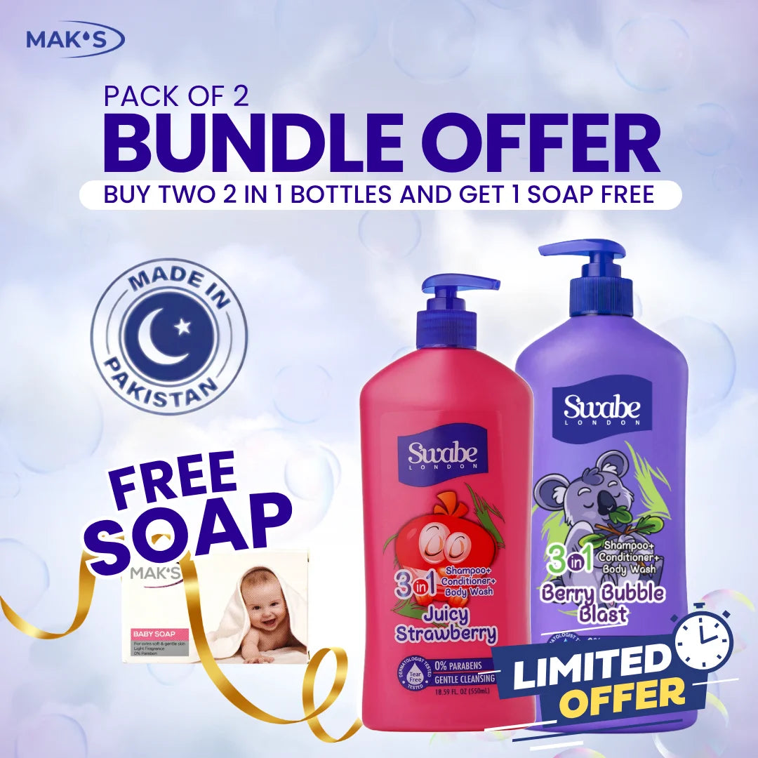 Swabe by Mak’s Strawberry & Berry 550ml ×2 (Free Baby Soap)