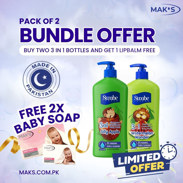 Swabe by Mak’s Apple & Watermelon 550ml ×2 (Free Baby Soap)