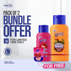 MAK’S Kids Coconut 2-in-1 & Strawberry 2-in-1 300ml ×2 + FREE Lip Balm (Rosy Lips)