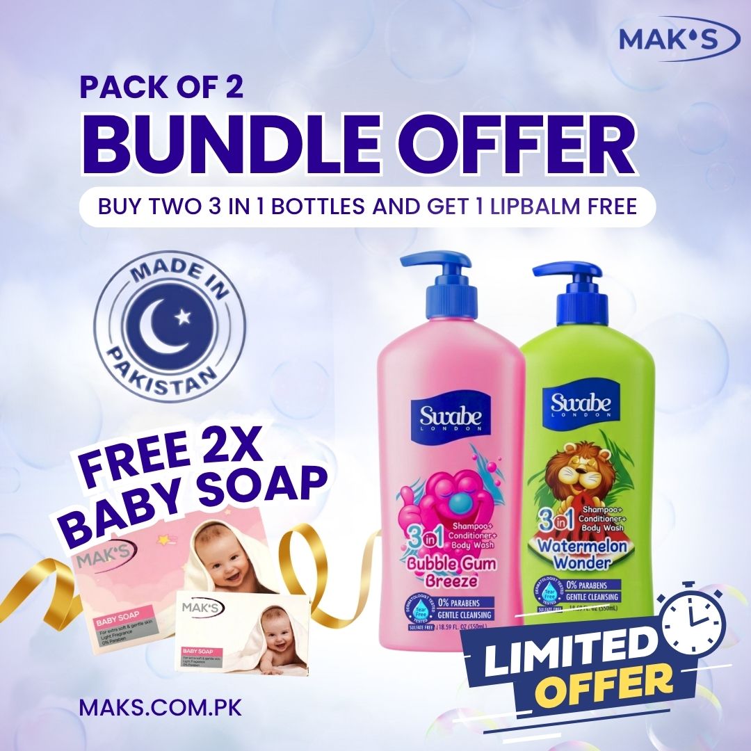 Swabe by Mak’s Watermelon & Bubble Gum 550ml ×2 (Free Baby Soap)