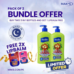 Swabe Kids by Mak’s Watermelon 3-in-1 Bundle 550ml ×2 + FREE Lip Balms ×2