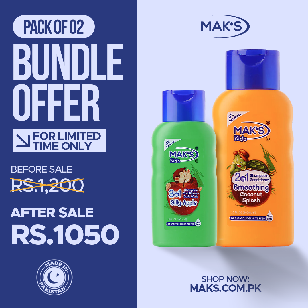 MAK’S Kids Coconut 2-in-1 & Apple 3-in-1 Bundle 300ml ×2