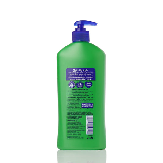 Swabe Kids by Mak's Silly Apple 3-in-1 Shampoo, Conditioner, and Body Wash