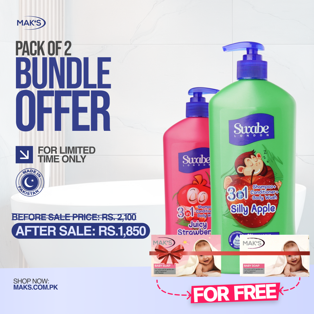 Swabe by Mak’s Strawberry & Apple 550ml ×2 (Free Baby Soap ×2)