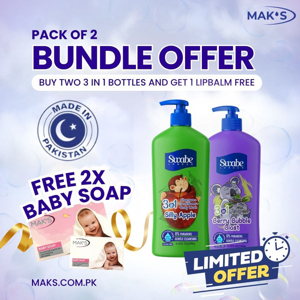 Swabe by Mak’s Apple & Berry 550ml ×2 (Free Baby Soap)