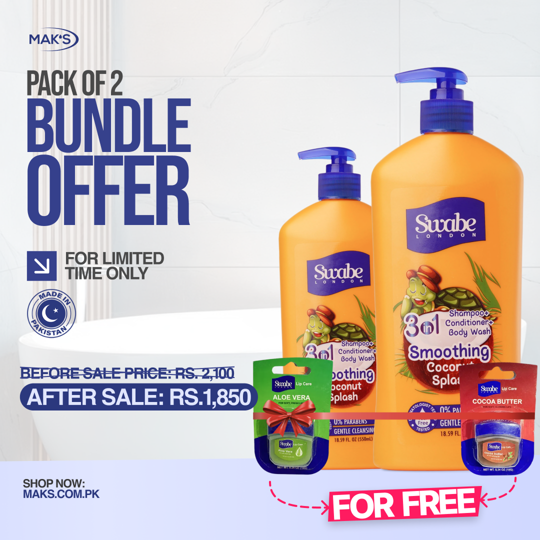 Swabe Coconut 3-in-1 Bundle ×2 + FREE Lip Balm (Aloe Vera & Cocoa)