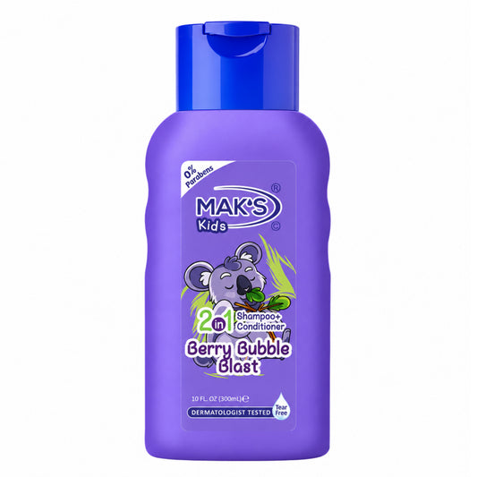 MAKS Kids 2in1 Berry Bubble Blast Shampoo and Conditioner 300ml Single Bottle Free Delivery Pakistan