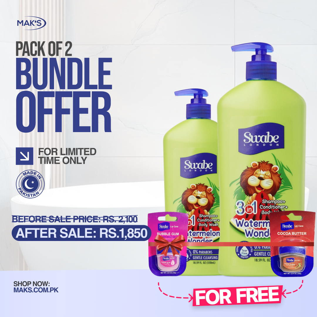 Swabe Watermelon 3-in-1 Bundle ×2 + FREE Lip Balm (Bubble Gum & Cocoa)