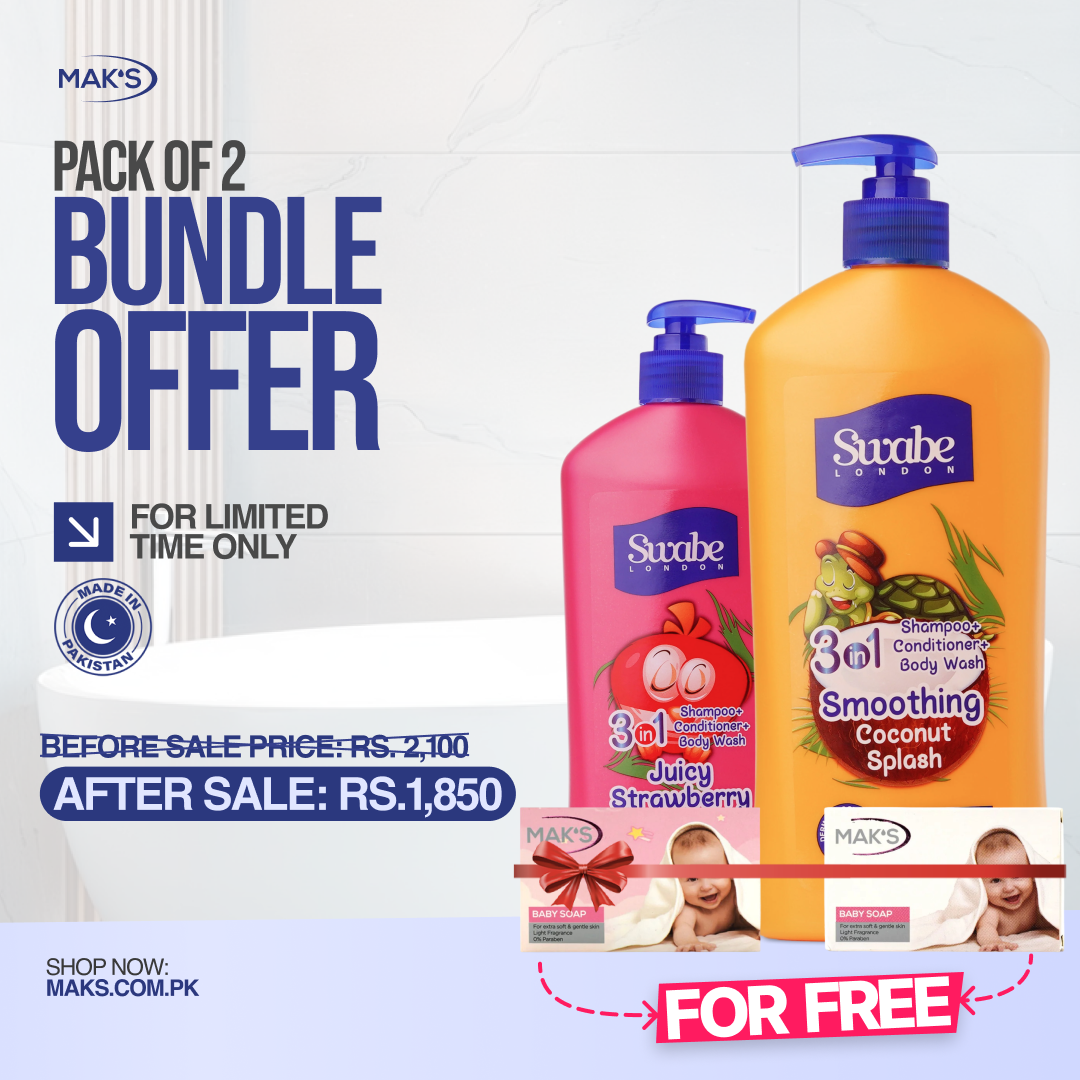 Swabe by Mak’s Strawberry & Coconut 550ml x2 (Free Baby Soap x2)