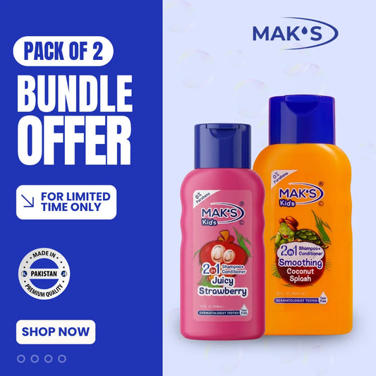 MAK’S Kids Coconut 2-in-1 & Strawberry 2-in-1 Bundle 300ml ×2