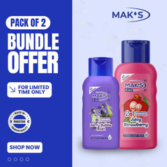 MAKS Kids 2in1 Berry Blast and Strawberry Shampoo Body Wash 300ml Twin Pack with Free Delivery Pakistan