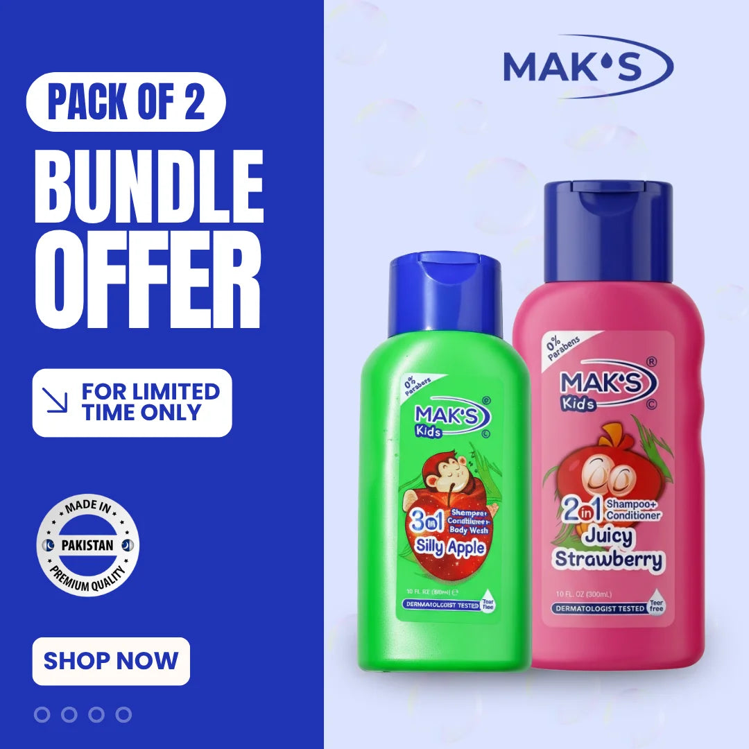 MAK’S Kids Strawberry 2-in-1 & Apple 3-in-1 Bundle 300ml ×2