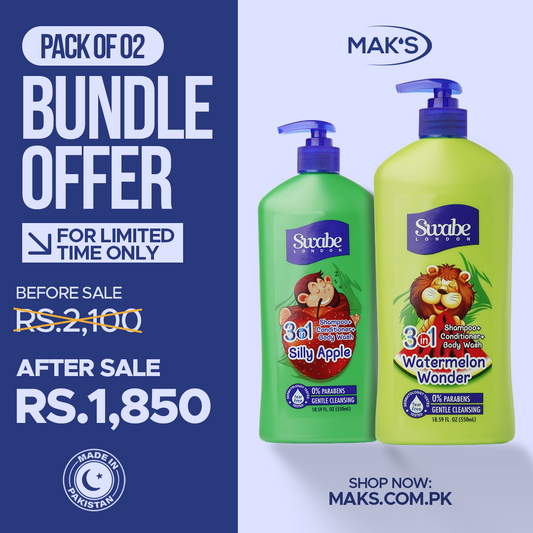 Swabe Kids by Mak’s Watermelon & Apple 3-in-1 Bundle 550ml ×2