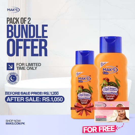 Mak’s Coconut 2-in-1 Bundle ×2 + Free Pink Baby Soap