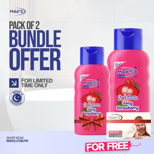 Mak’s Strawberry 2-in-1 Bundle ×2 + Free White Baby Soap