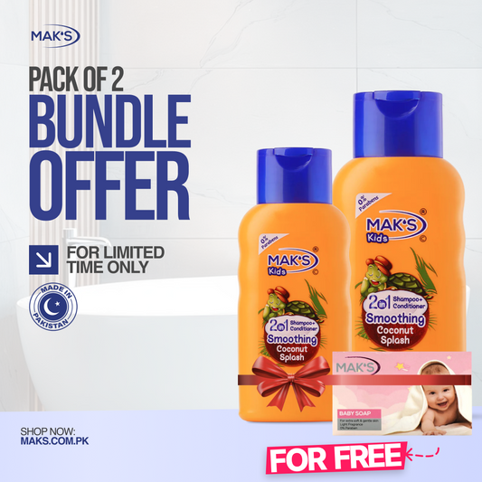 Mak’s Coconut 2-in-1 Bundle ×2 + Free Pink Baby Soap