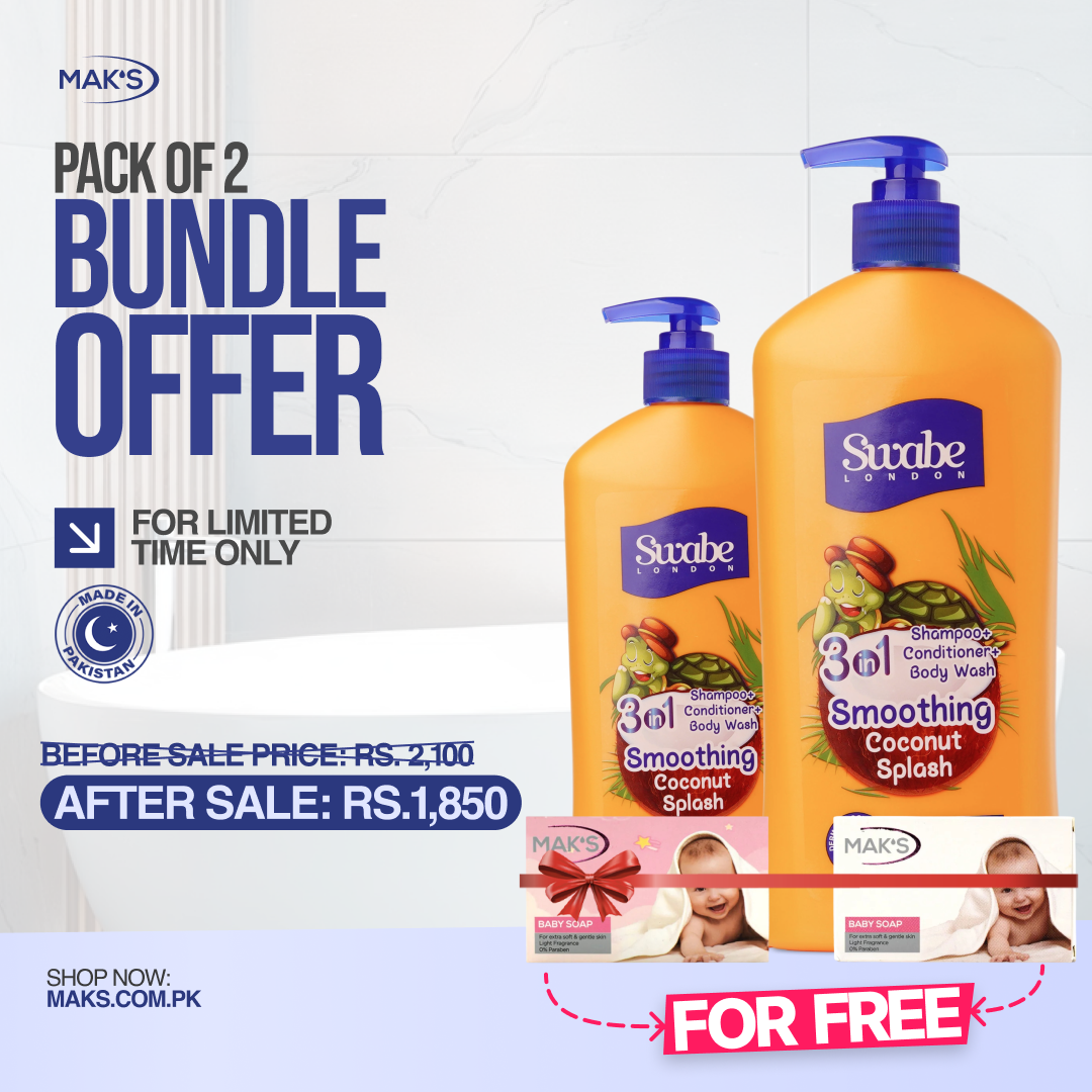 Swabe Coconut 3-in-1 Bundle ×2 + FREE Baby Soaps ×2
