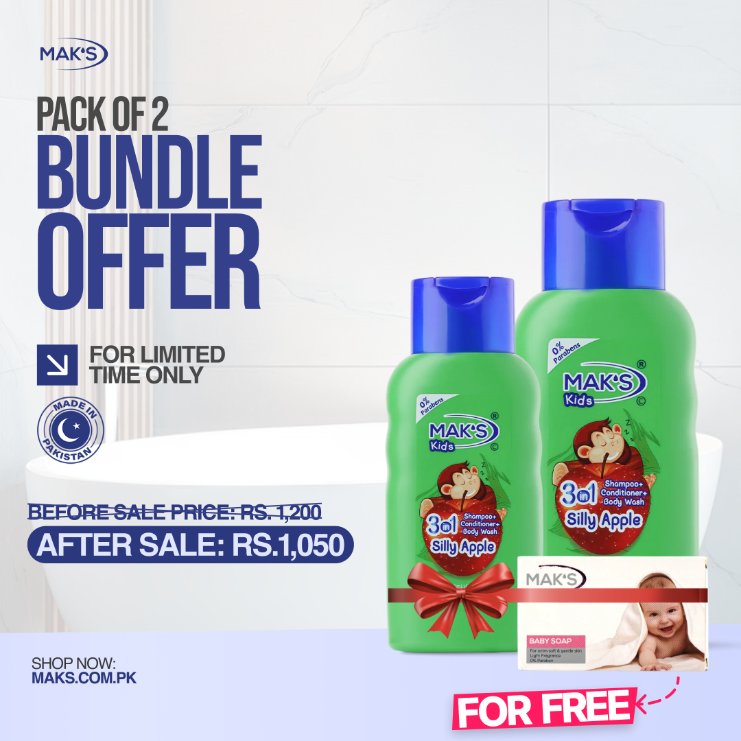 Mak’s Apple 3-in-1 Bundle ×2 + Free White Baby Soap