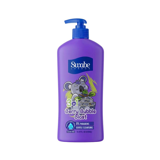 Swabe Kids by Mak's Berry Bubble Blast 3-in-1 Shampoo, Conditioner and Body Wash 550ml