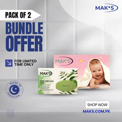 MAK’S Pure Neem Cool Soap & Pink Baby Soap Bundle ×2