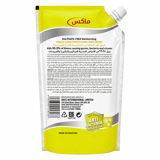 MAK’s Sulphate Free Anti Bacterial Handwash - Lemon Fresh (Pouch) 600ml