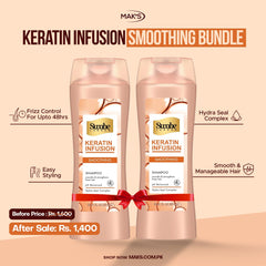 Swabe Keratin infusion Smoothing Shampoo Bundle 12.61 Fl Oz / 373 ml x 2