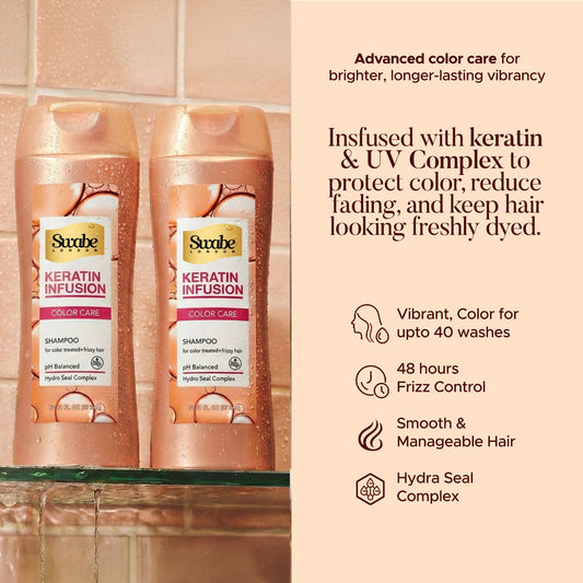 Swabe Keratin infusion Color Care Shampoo Bundle 12.61 Fl Oz / 373 ml x 2