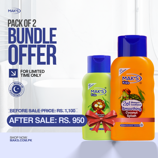 MAK’S Kids 2-in-1 Bundle Watermelon & Coconut 300ml ×2