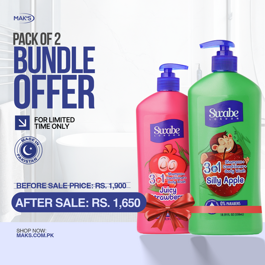 Swabe Kids by Mak’s Strawberry & Apple 3-in-1 Bundle 550ml ×2