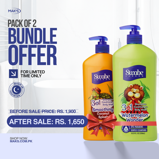 Swabe Kids by Mak’s Coconut & Watermelon 3-in-1 Bundle 550ml ×2