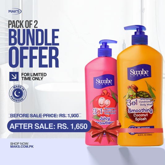 Swabe Kids by Mak’s Coconut & Strawberry 3-in-1 Bundle 550ml ×2